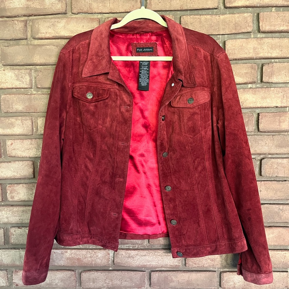 For Joseph Red Suede Jacket